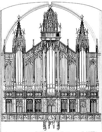 Gravure buffet d'orgue de Saint-Denis