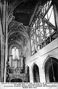 Eglise Saint Gervais bombardée.